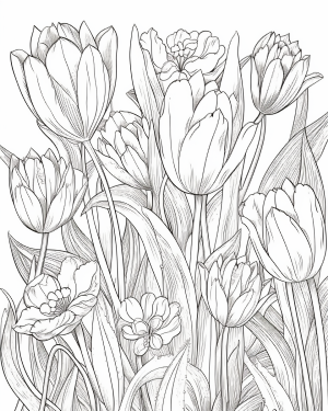 Tulip printable pages