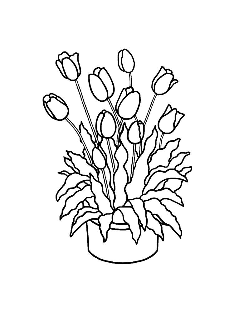 Printable and easy tulip coloring pages for kids