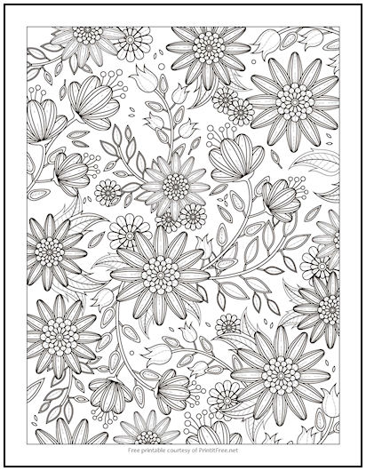 Daisies and tulips coloring page print it free