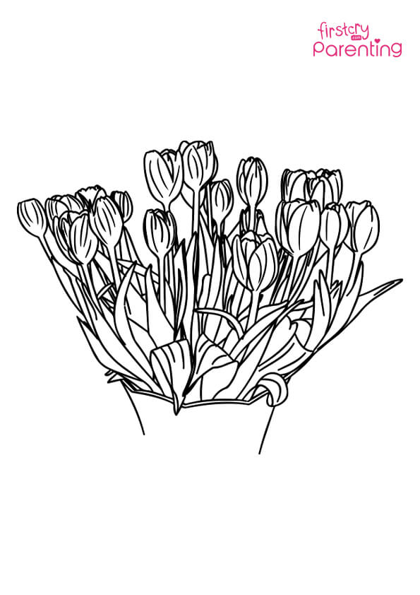 Tulip coloring page for kids