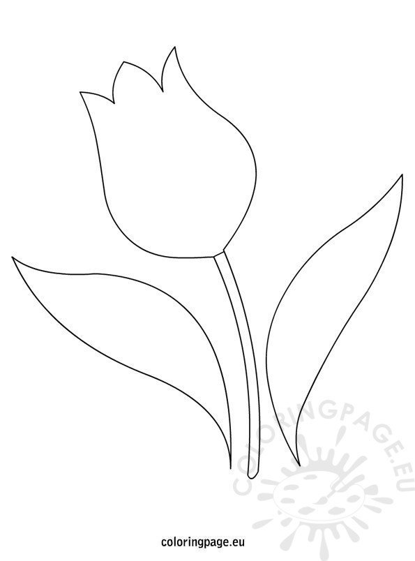 Tulip template coloring page
