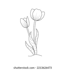 Tulip flower coloring page design book àààààààààªàààà àààààààààààªààààà