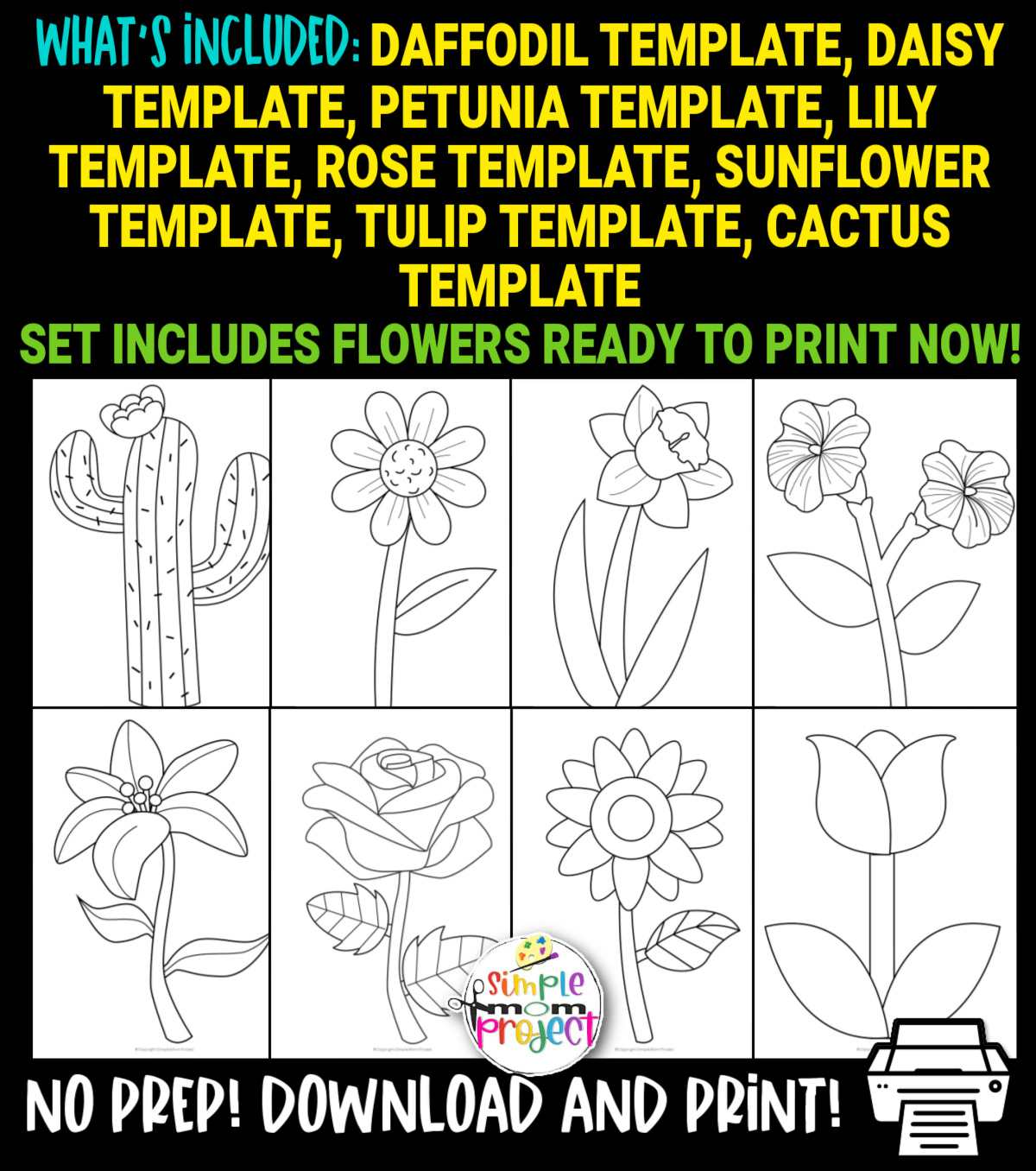 Flower printable templates