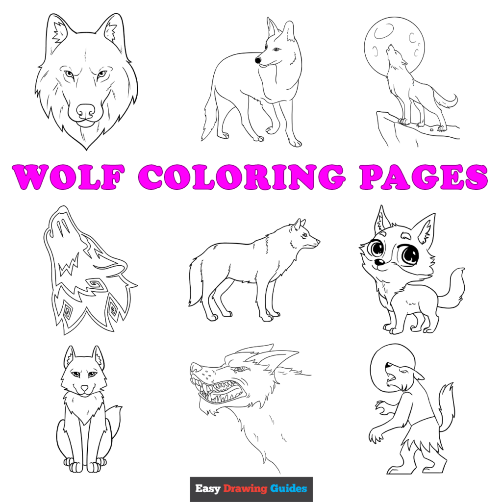 Free printable wolf coloring pages for kids