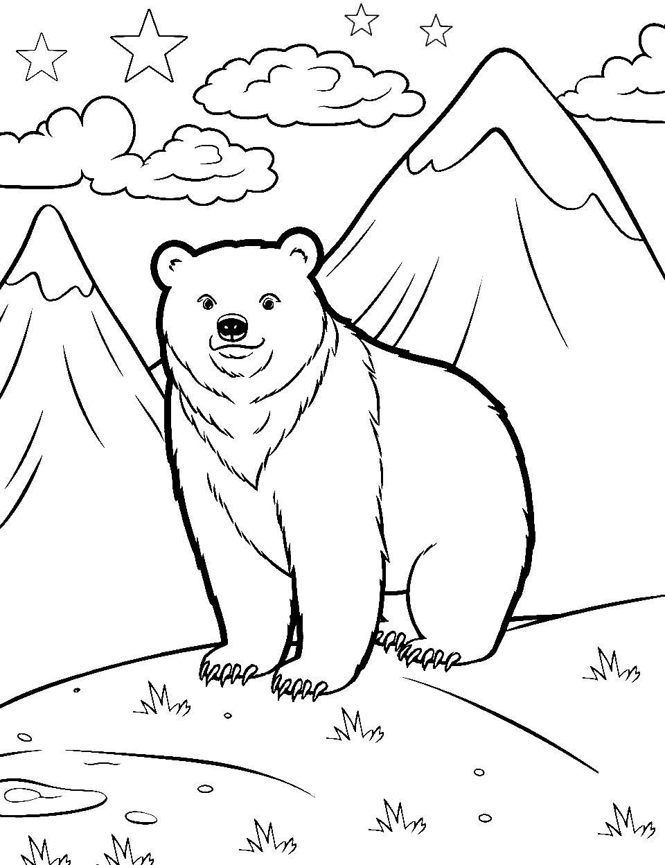 Bear coloring pages free printable sheets