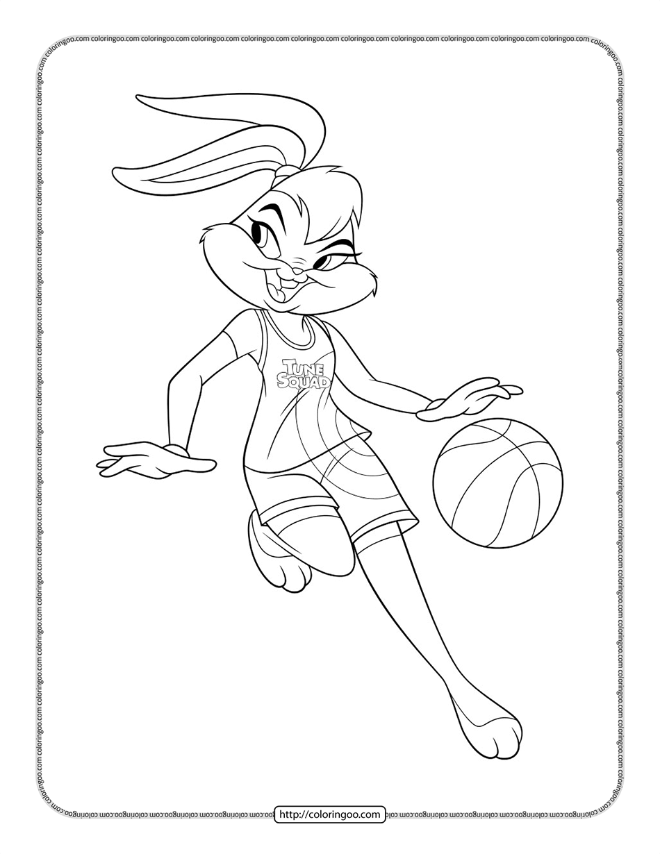 Space jam lola bunny coloring pages