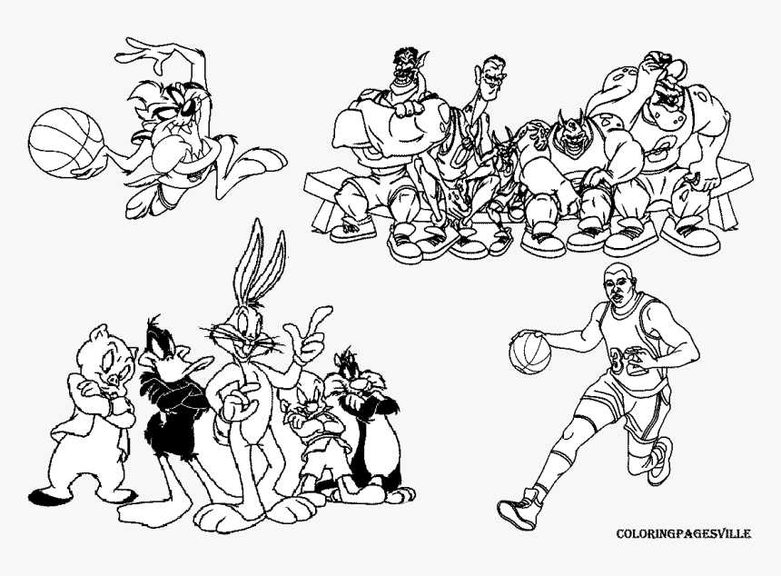 Space jam free coloring pages clip art transparent