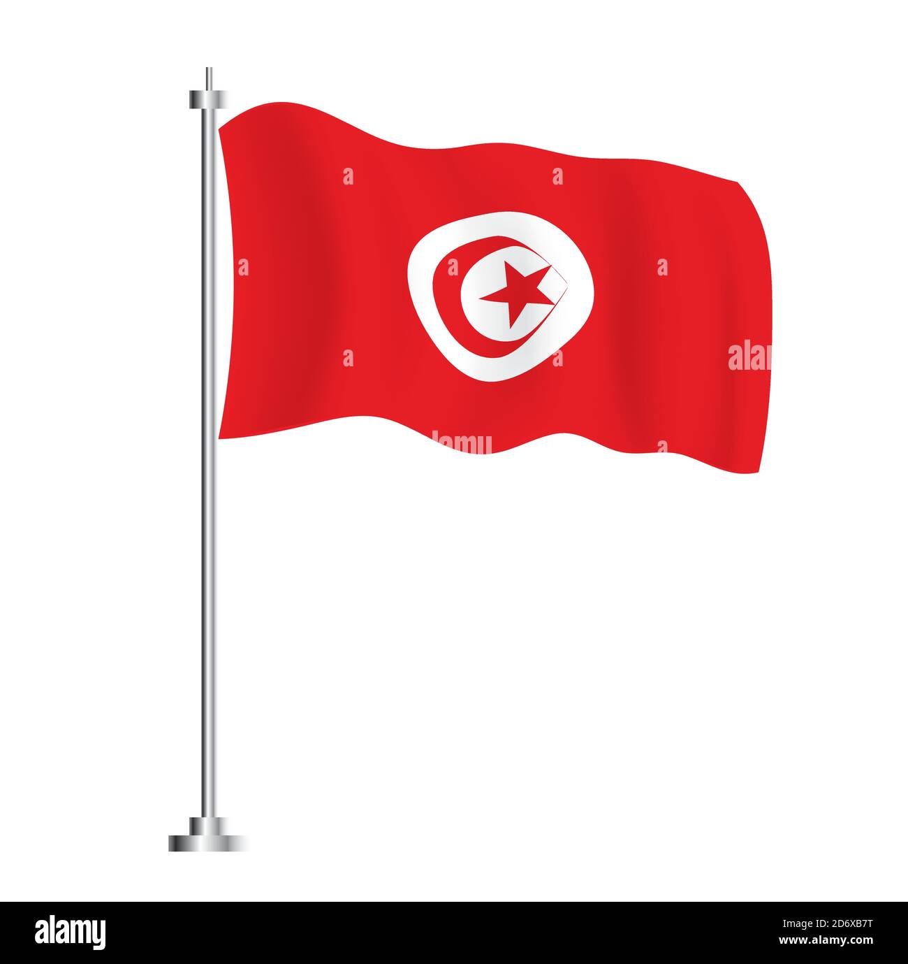 Tunisian flag isolated wave flag of tunisia country vector illustration stock vector image art