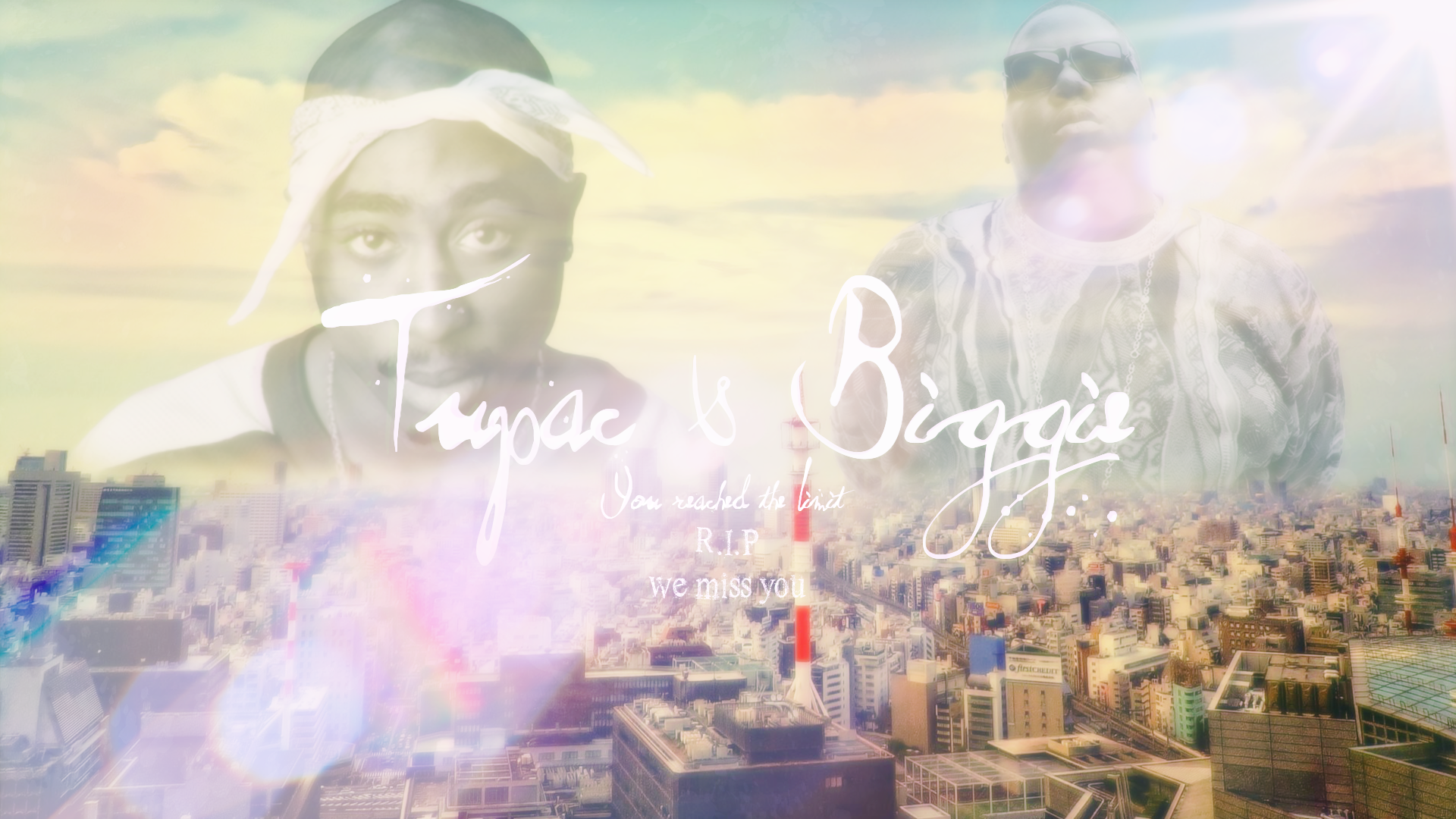 Tupac and biggie wallpaper by indicadesigns on