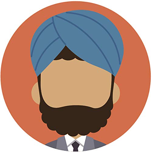 Simple professional cartoon profile portfolio picture icon emoji vyl sticker man with turban orange car motorbike