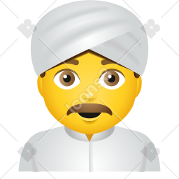 Man wearing turban emoji icon in png svg