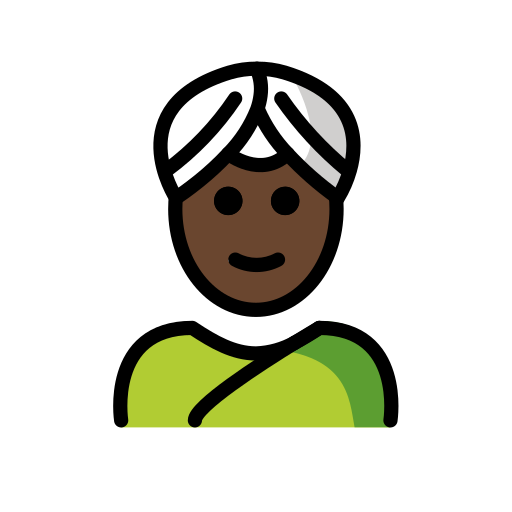 Ðð person wearing turban dark skin tone emoji