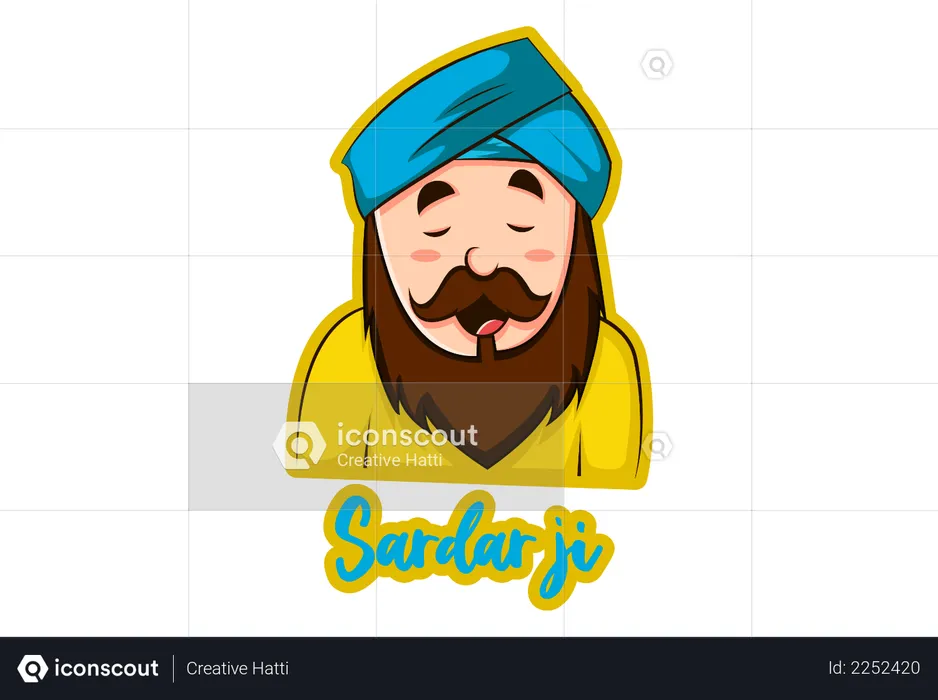 Best sardar ji illustration download in png vector format