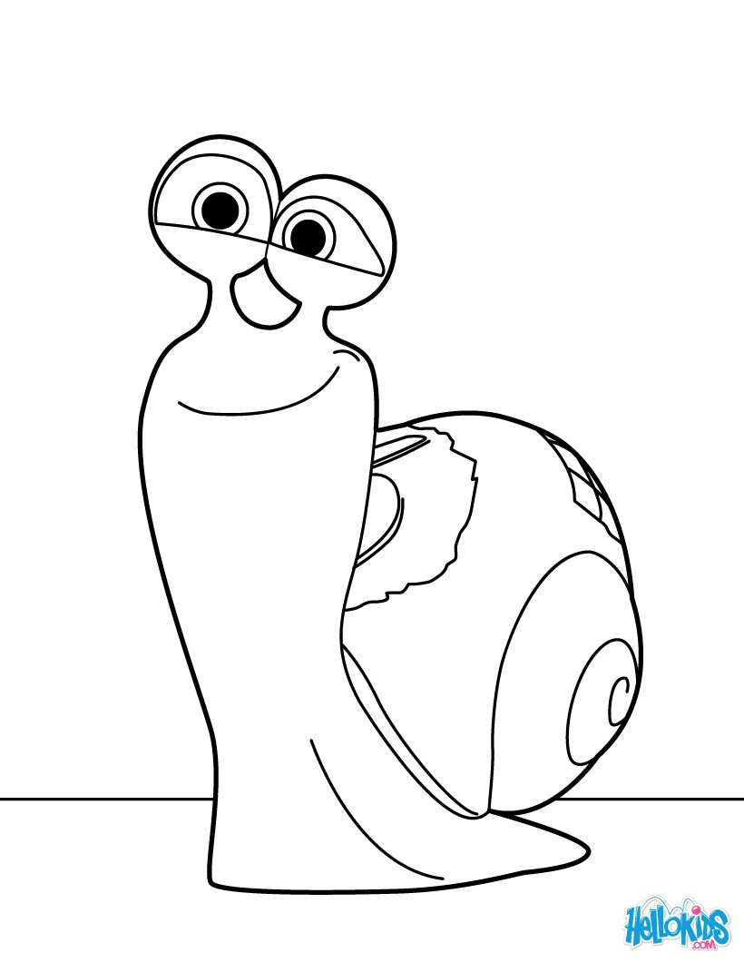 Turbo the snail coloring pages