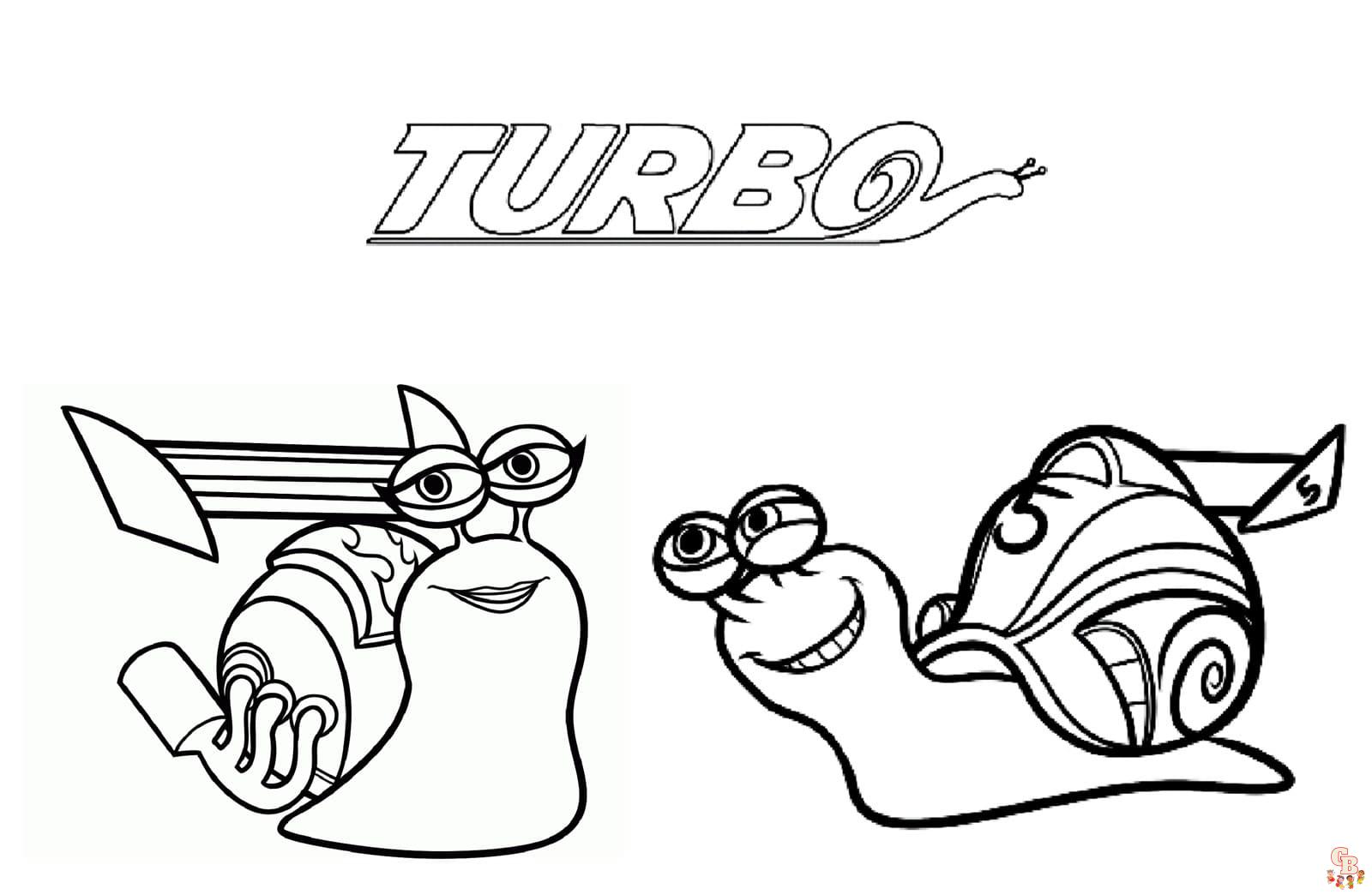 Printable turbo coloring pages free for kids and adults