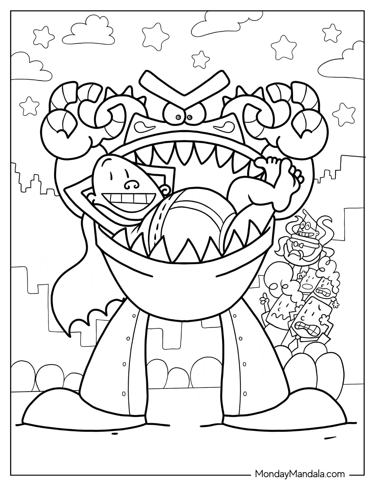 Captain underpants coloring pages free pdf printables