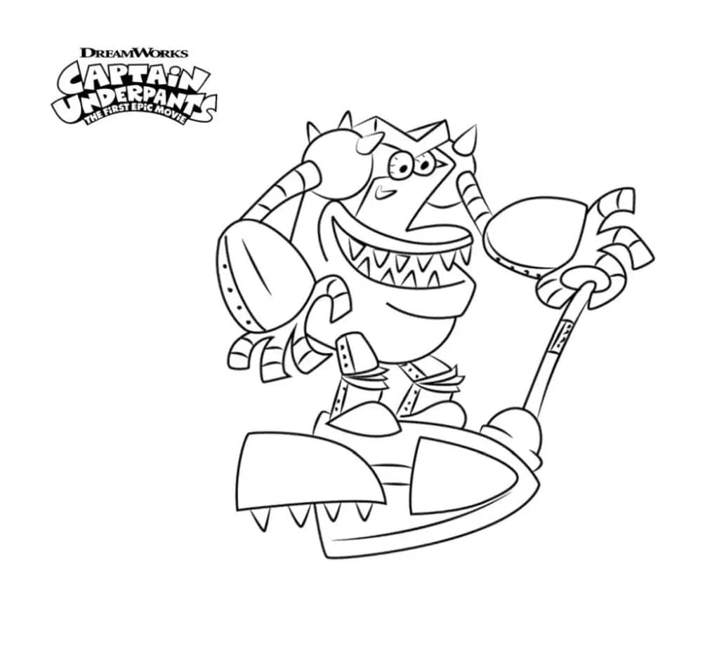 Turbo toilet captain underpants coloring page