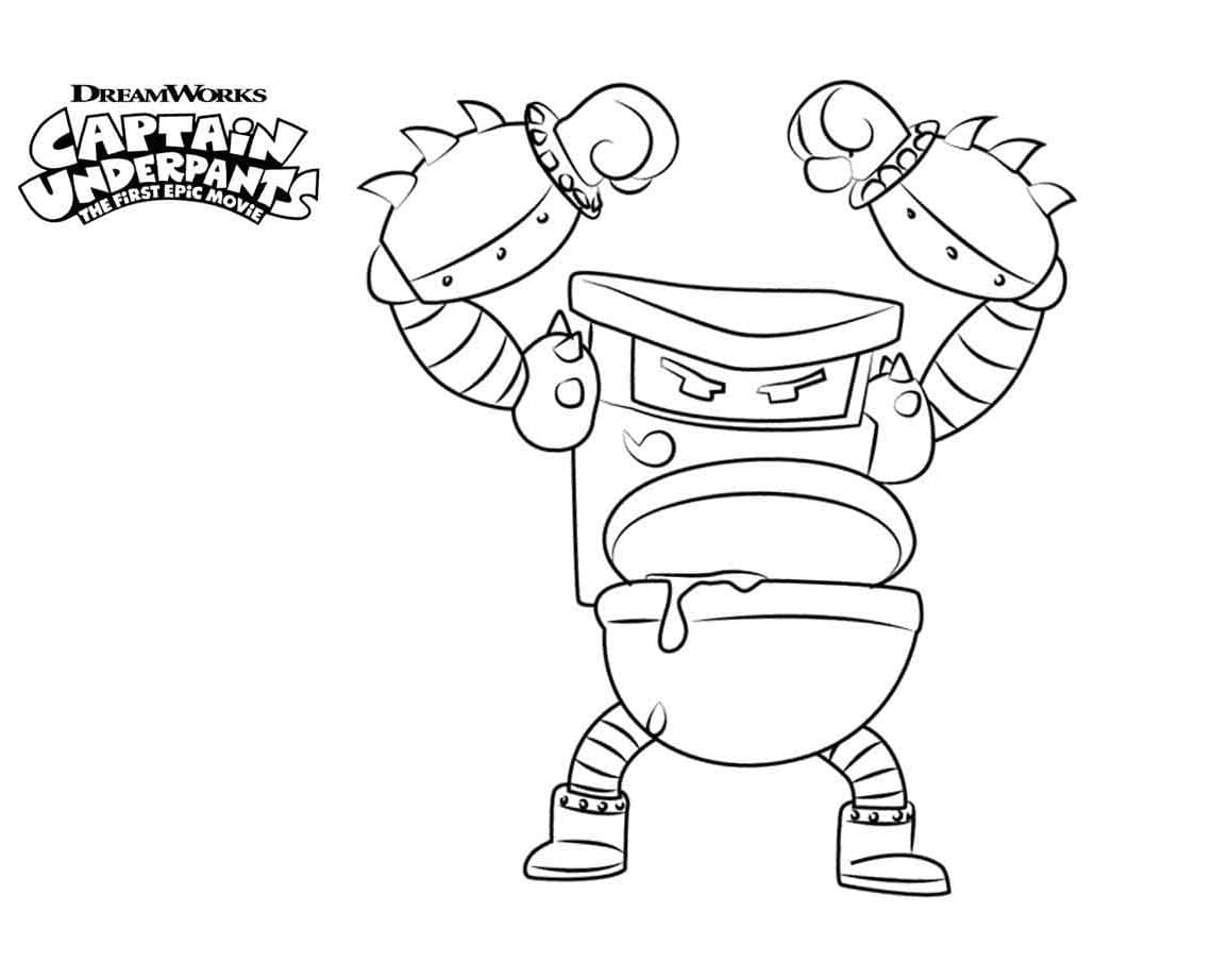 Turbo toilet from captain underpants coloring page