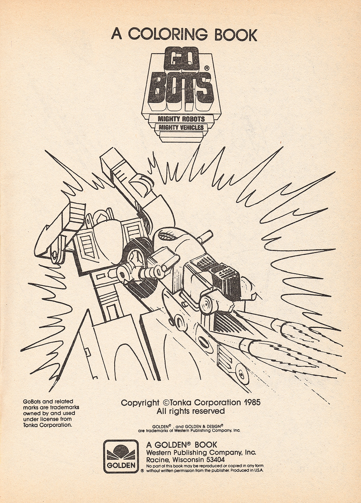 Golden gobots coloractivity books