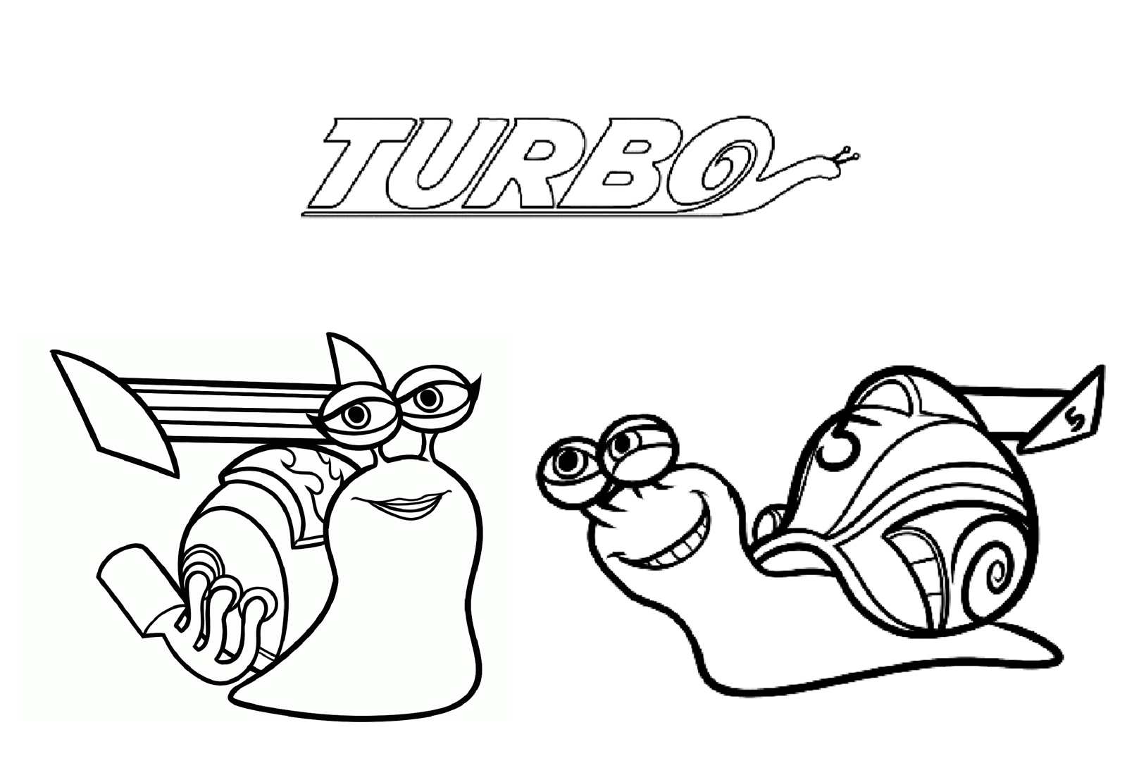 Free coloring pages of turbo the snail