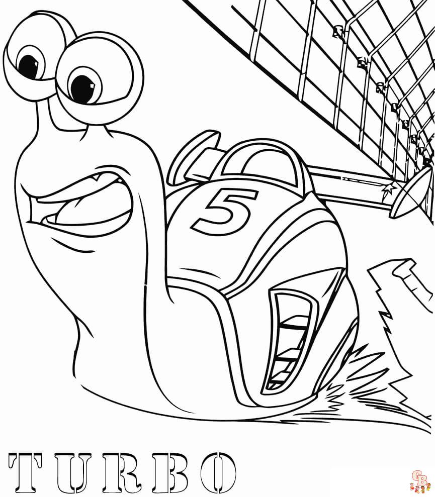 Printable turbo coloring pages free for kids and adults