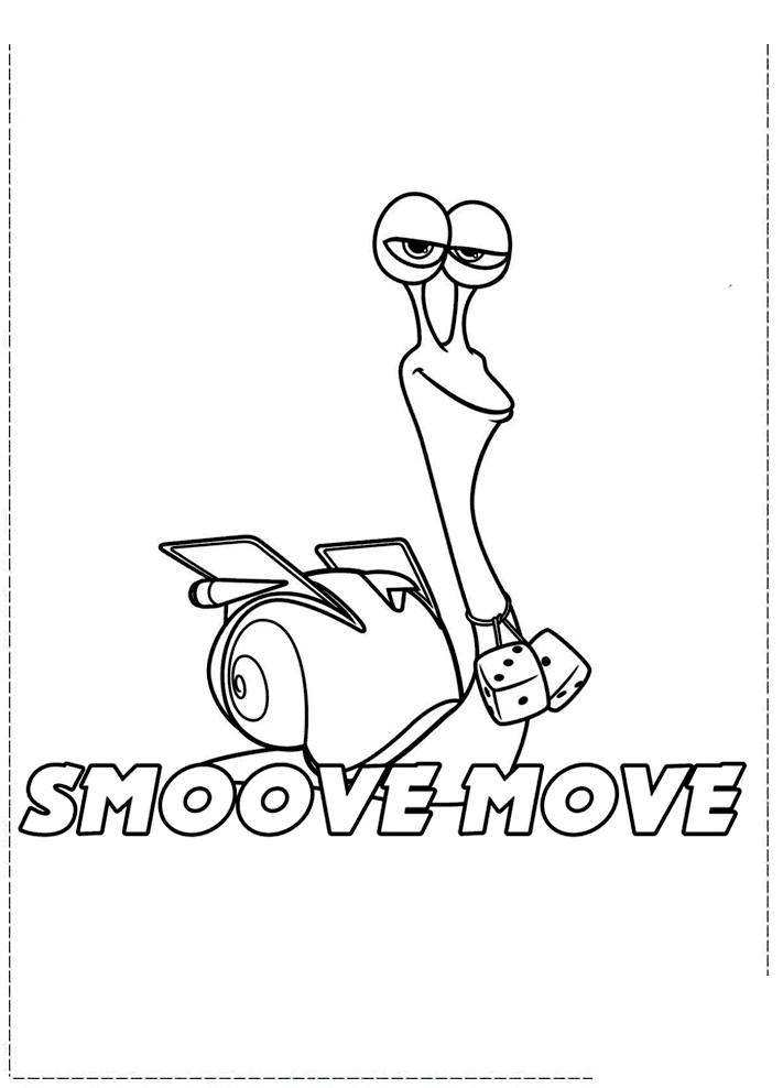 Free printable drawing of turbo the snail to color