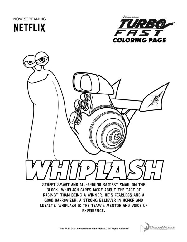 Turbo fast whiplash coloring page