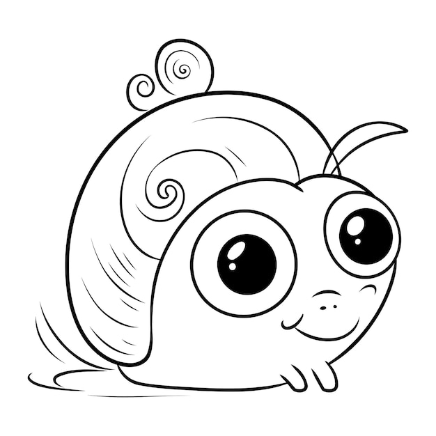 Premium vector cute cartoon snail coloring book for children vector illustration