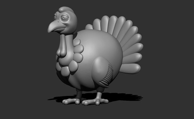 Cartoon turkey d model for d printing d model d printable