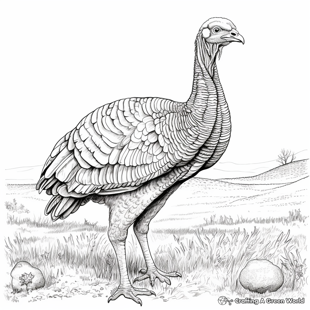 Realistic turkey coloring pages