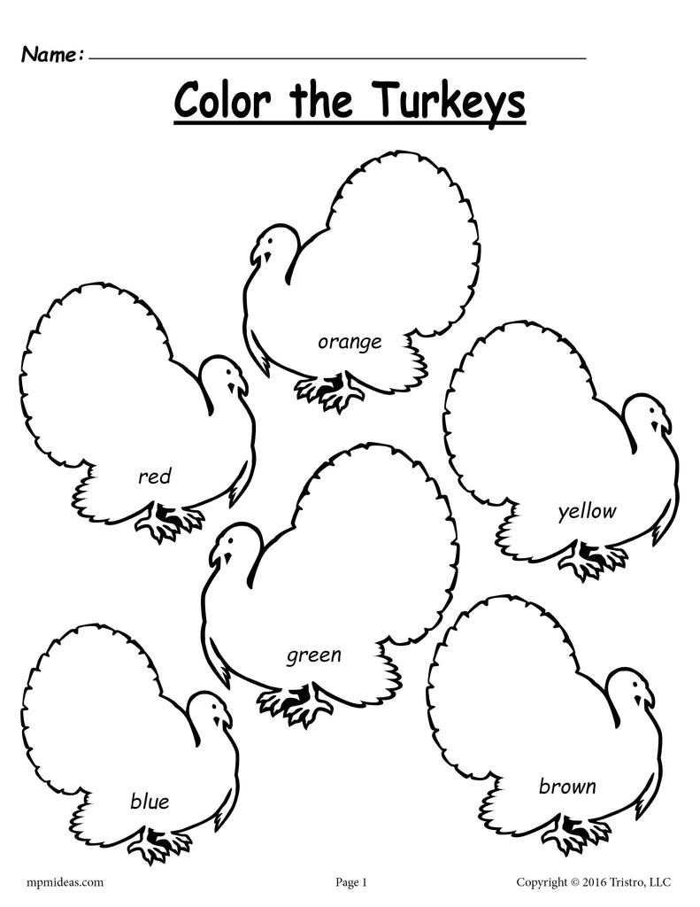 Color the turkeys