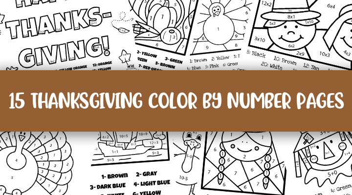 Thanksgiving color by number printables