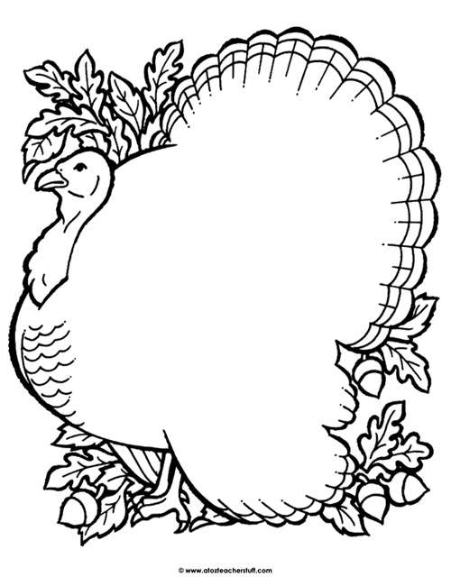 Turkey coloring page outline or shape book a to z teacher stuff printable pages and worksheets