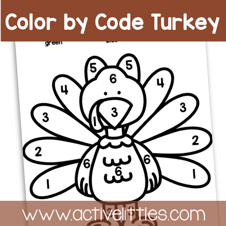 Turkey color by code printable