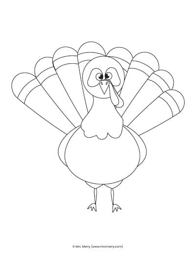 Free terrific turkey coloring pages for kids mrs merry