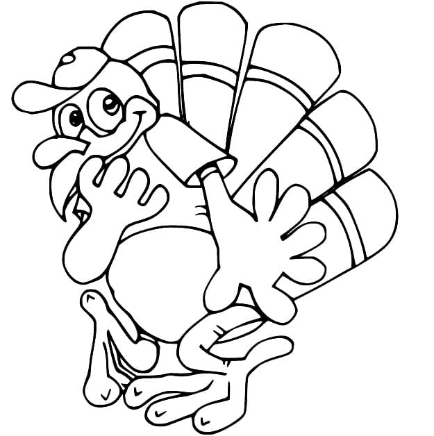 Shy turkey coloring page