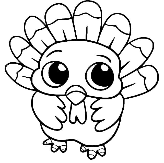 Cute baby turkey coloring page