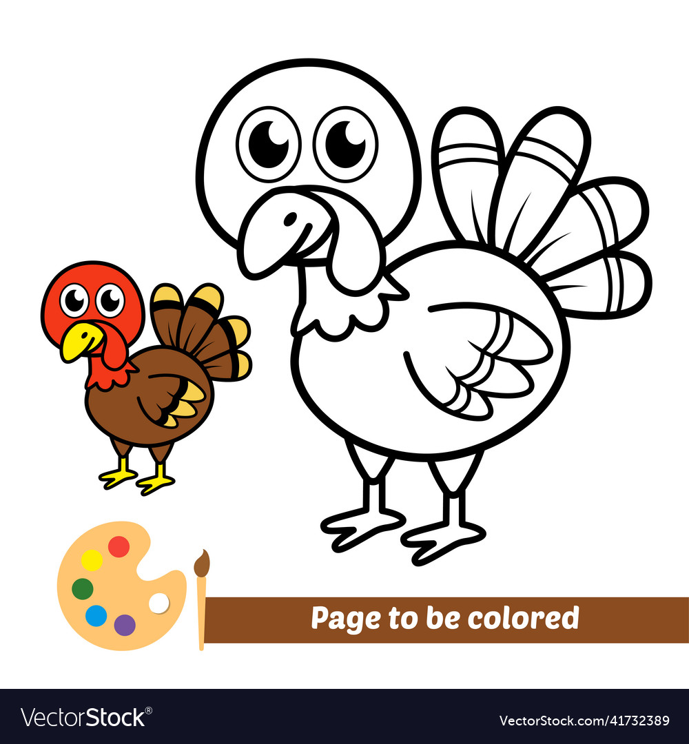 Coloring book chicken turkey royalty free vector image
