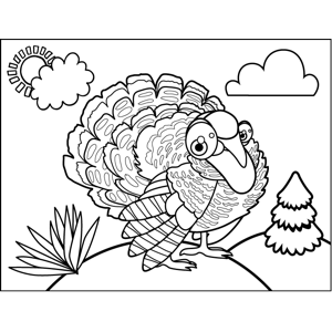 Cute turkey coloring page