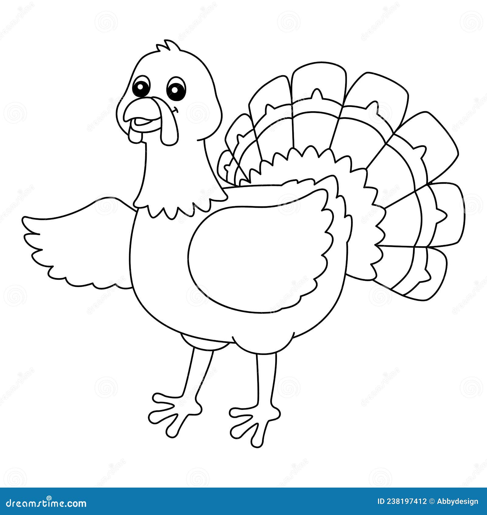 Turkey coloring page isolated for kids stock vector