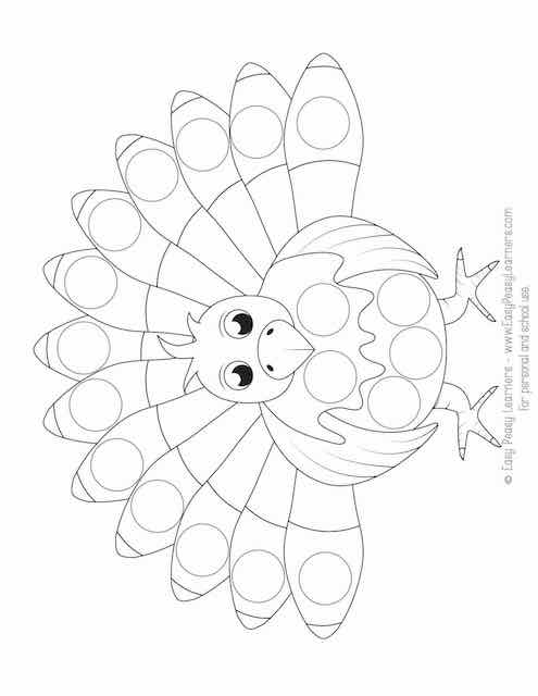 Free turkey do a dot printables