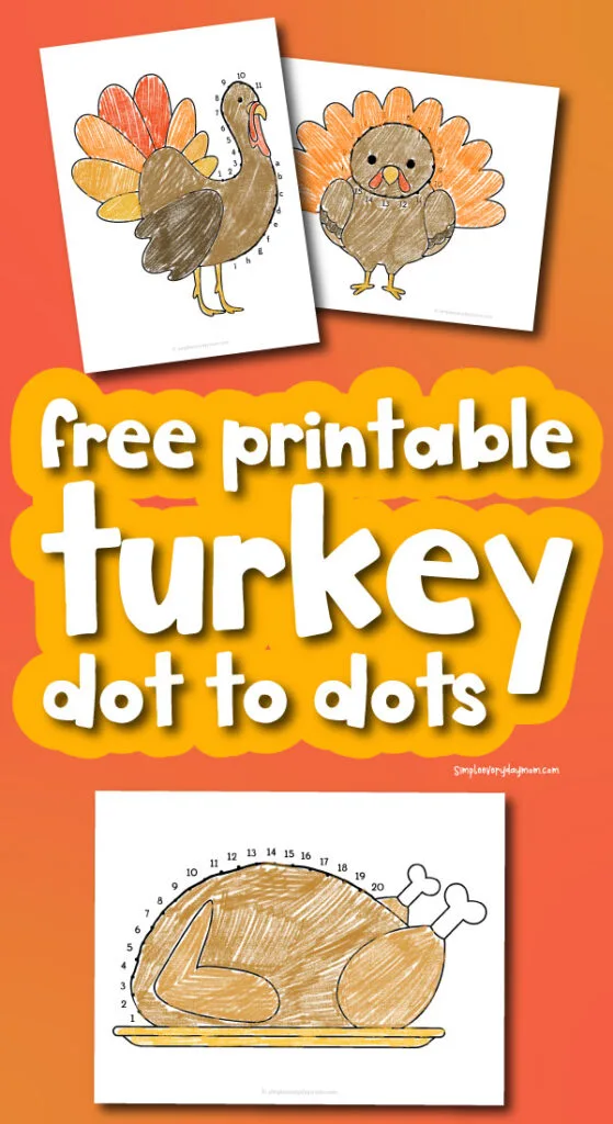 Turkey connect the dots printables freebie