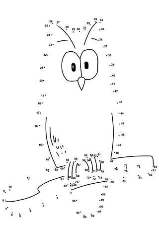 Owl dot to dot free printable coloring pages