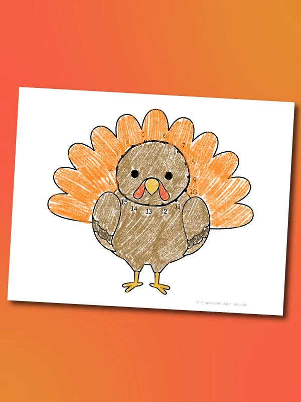 Turkey connect the dots printables freebie