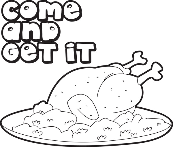 Printable cooked thanksgiving turkey coloring page for kids â