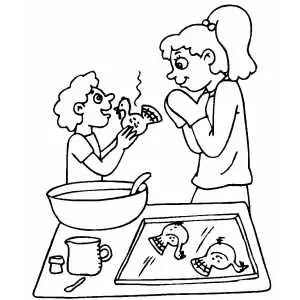 Baking turkey cookies coloring page