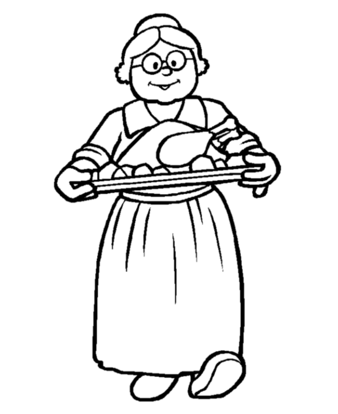 Thanksgiving dinner coloring page sheets