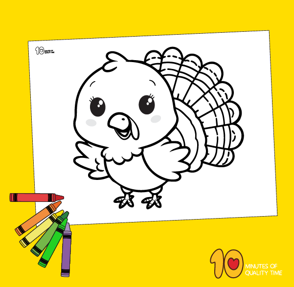 Thanksgiving turkey coloring page â minutes of quality time