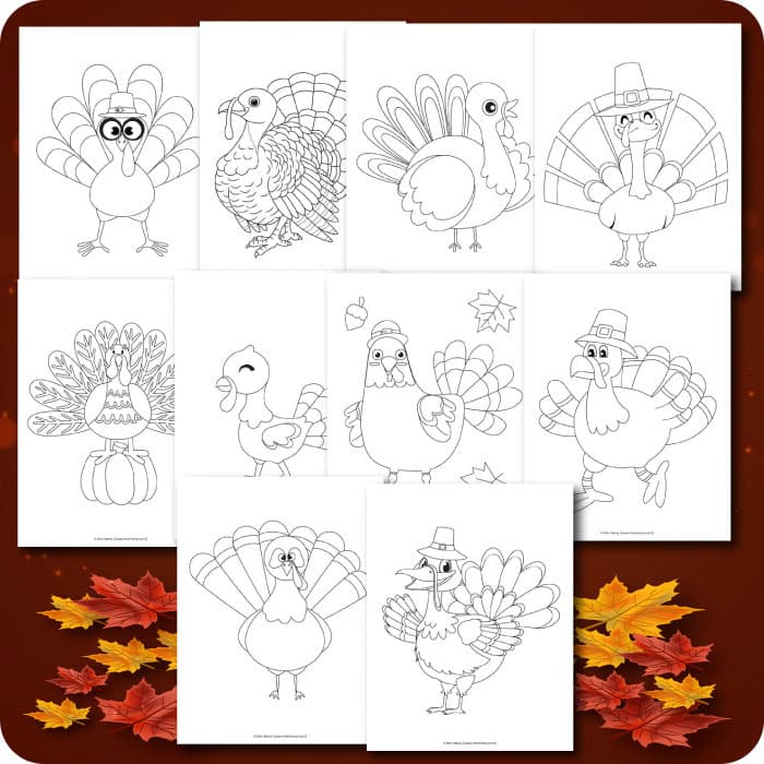 Free terrific turkey coloring pages for kids mrs merry