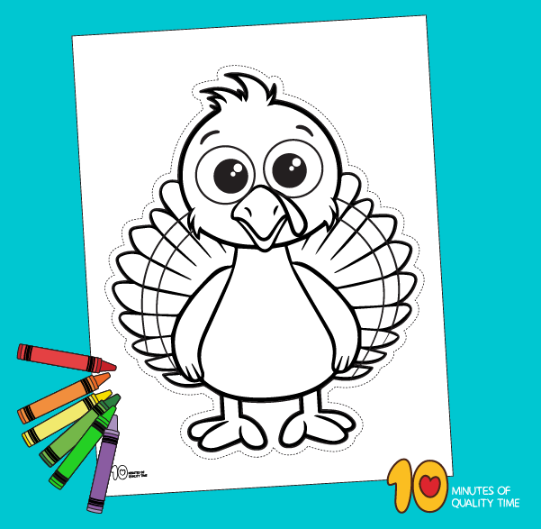 Thanksgiving turkey cut out coloring page â minutes of quality time